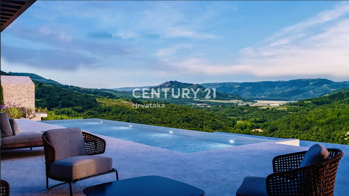 MOTOVUN, DINTORNI, TERRENO EDIFICABILE CON VISTA PANORAMICA