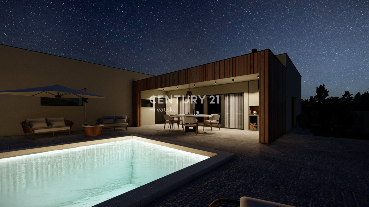 SVETVINČENAT, VILLA AL PIANO TERRA CON 4 CAMERE DA LETTO E PISCINA, POSIZIONE TRANQUILLA