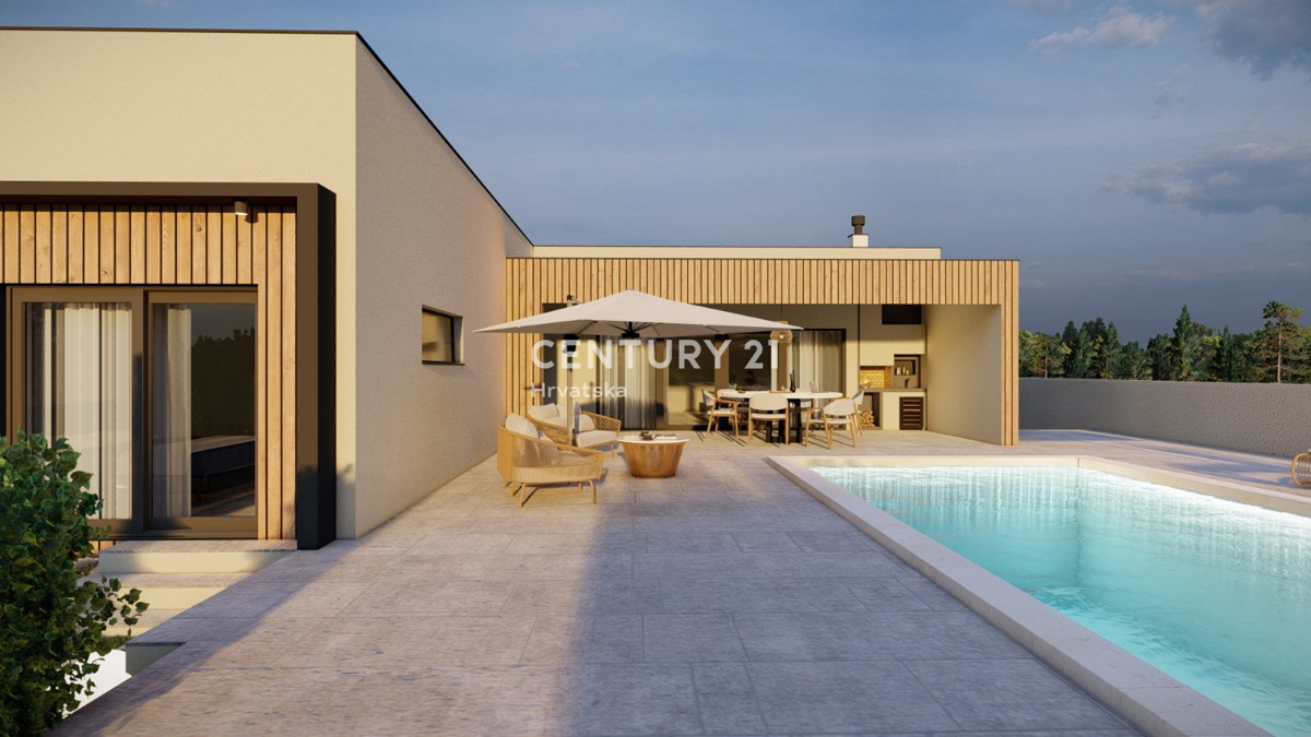 SVETVINČENAT, VILLA AL PIANO TERRA CON 4 CAMERE DA LETTO E PISCINA, POSIZIONE TRANQUILLA