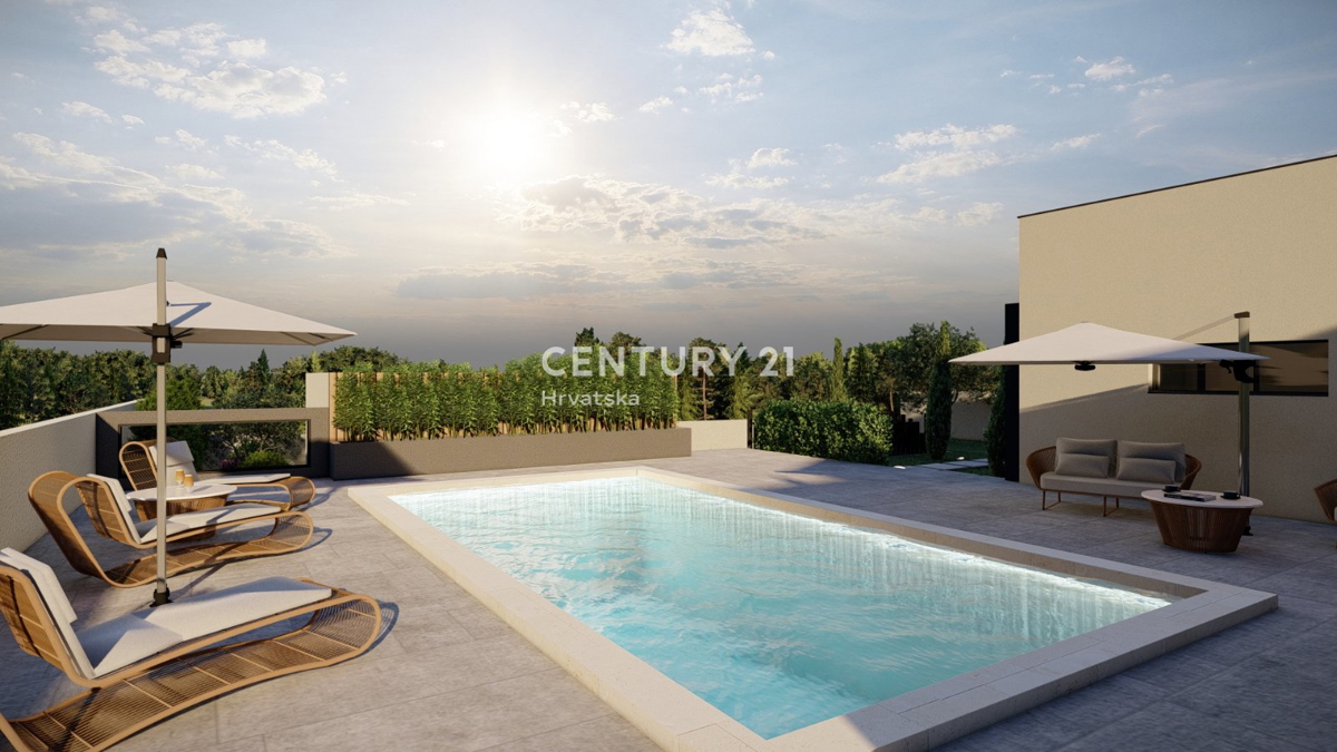 SVETVINČENAT, VILLA AL PIANO TERRA CON 4 CAMERE DA LETTO E PISCINA, POSIZIONE TRANQUILLA