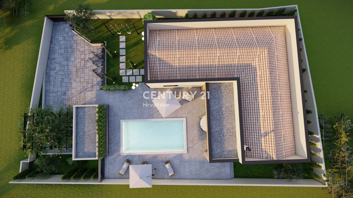 SVETVINČENAT, VILLA AL PIANO TERRA CON 4 CAMERE DA LETTO E PISCINA, POSIZIONE TRANQUILLA