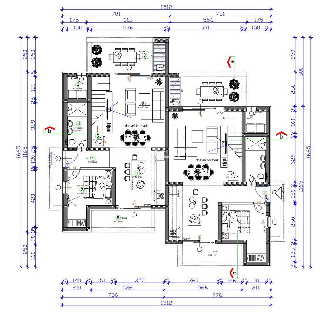 KAŠTELIR, TERRENO EDIFICABILE CON PERMESSO DI COSTRUIRE PER DUE CASE