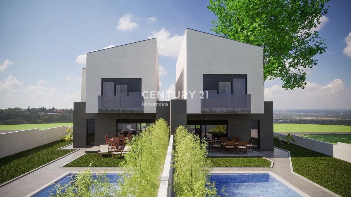 KAŠTELIR, TERRENO EDIFICABILE CON PERMESSO DI COSTRUIRE PER DUE CASE