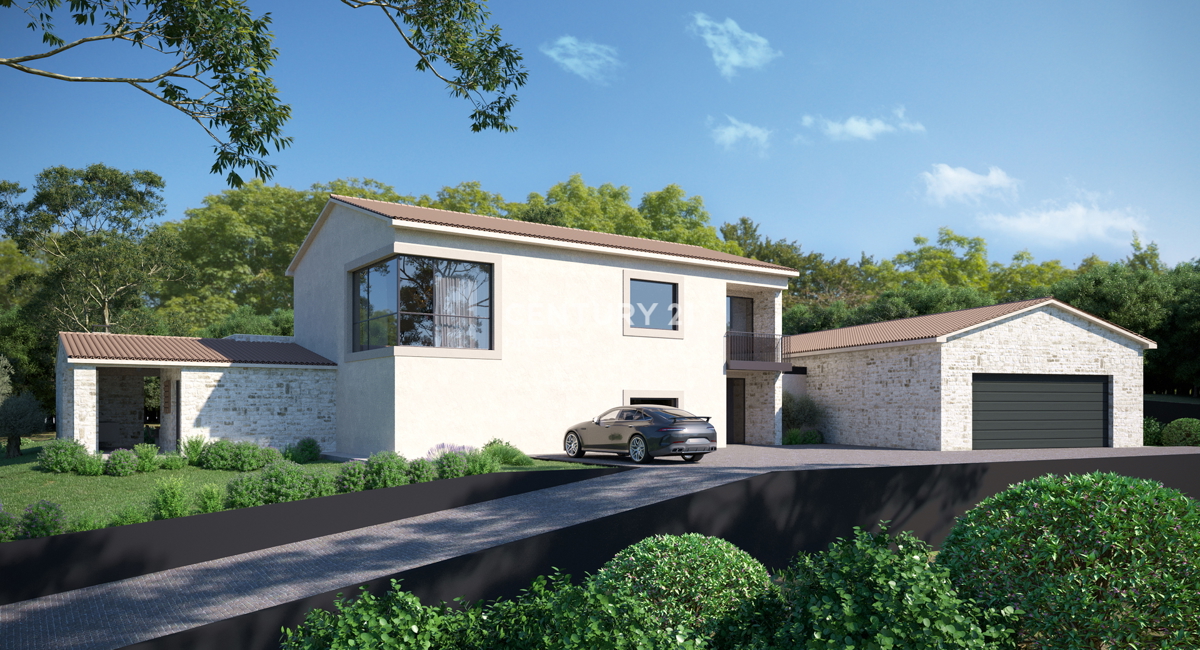 KRŠAN, TERRENO CON PERMESSO DI COSTRUZIONE