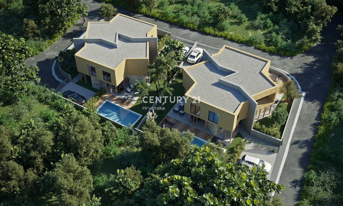 NOVIGRAD, DOPPIA VILLA CON PISCINA, NUOVA COSTRUZIONE