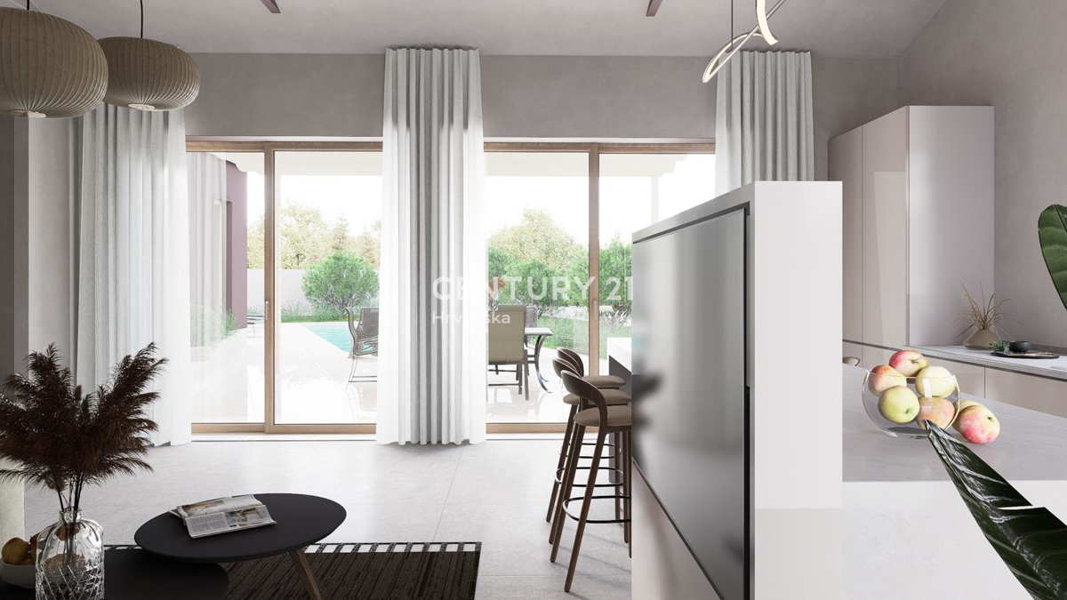 BADERNA, IN VENDITA SPLENDIDA NUOVA CASA AL PIANO TERRA CON PISCINA E VISTA SULLA NATURA