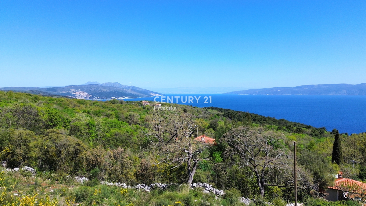 LABIN, TERRENO EDILIZIO CON VISTA APERTA SUL MARE