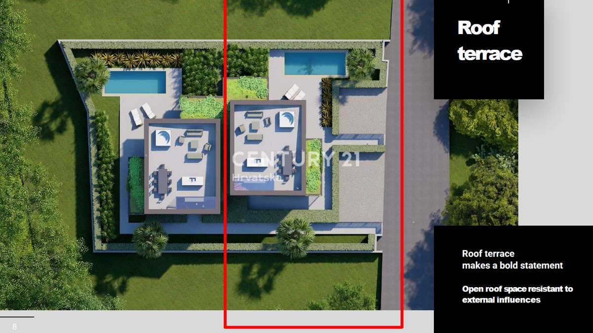 POREČ. IN VENDITA NUOVA DOPPIA VILLA MODERNA CON PISCINA A SOLI 1500 M DAL CENTRO CITTÀ