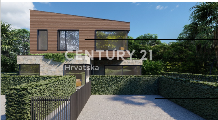 POREČ. IN VENDITA NUOVA DOPPIA VILLA MODERNA CON PISCINA A SOLI 1500 M DAL CENTRO CITTÀ