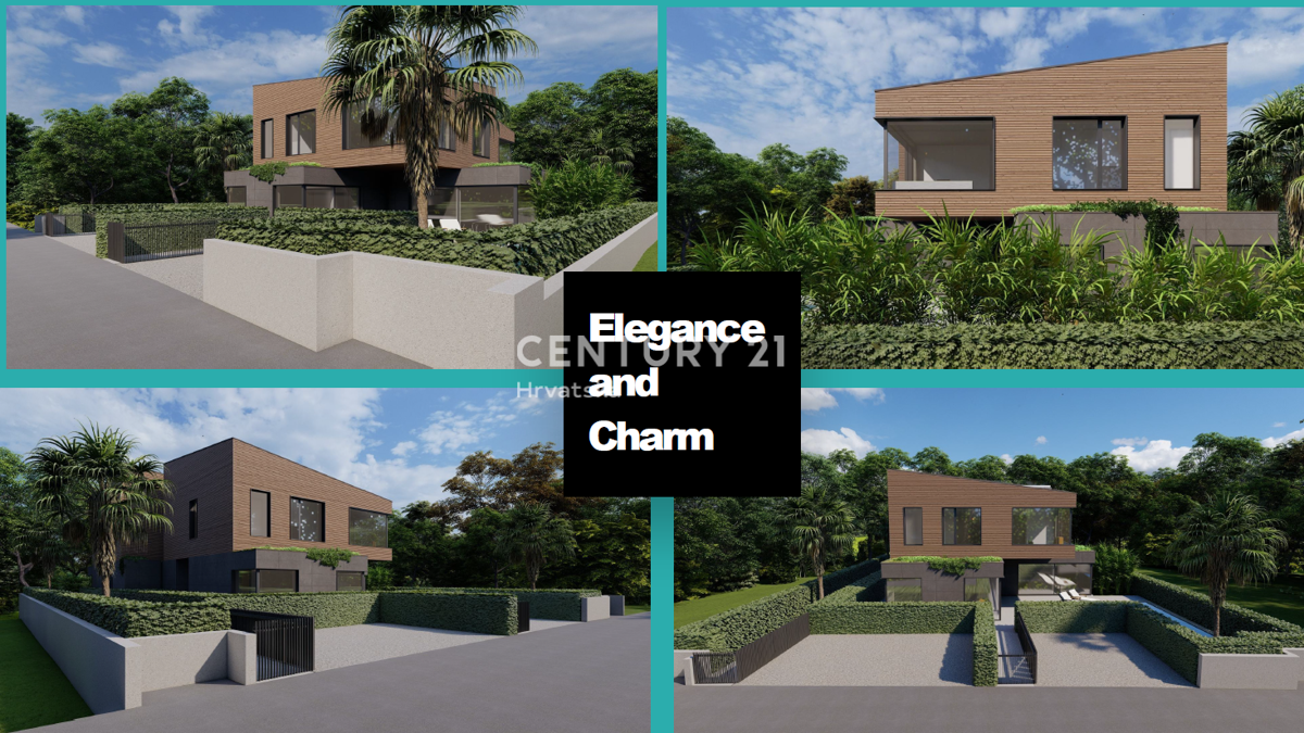 POREČ. IN VENDITA NUOVA DOPPIA VILLA MODERNA CON PISCINA A SOLI 1500 M DAL CENTRO CITTÀ