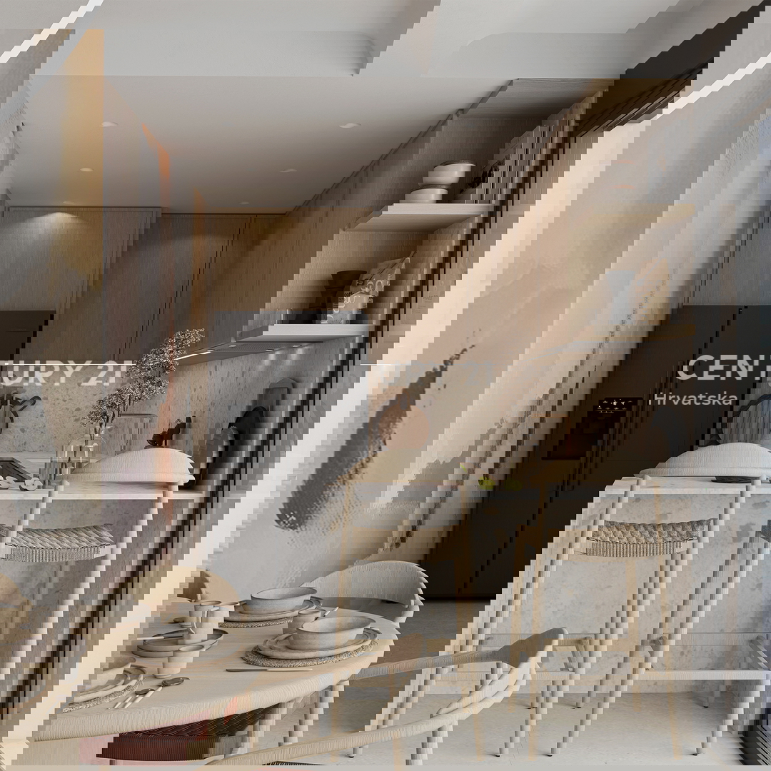 ZADAR, LJUBAČ, LUX. NUOVO. S6 / 97,10 m2 + 120 m2 TERRAZZA SUL TETTO, 2° piano, 50 m DAL MARE E DALLA SPIAGGIA, VISTA MARE