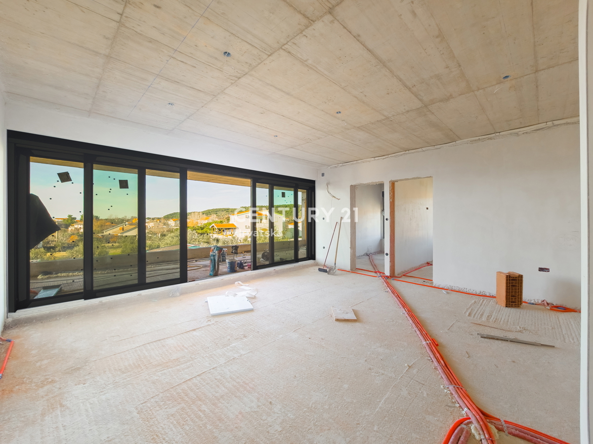 ZADAR, LJUBAČ, LUX. NUOVO. S6 / 97,10 m2 + 120 m2 TERRAZZA SUL TETTO, 2° piano, 50 m DAL MARE E DALLA SPIAGGIA, VISTA MARE