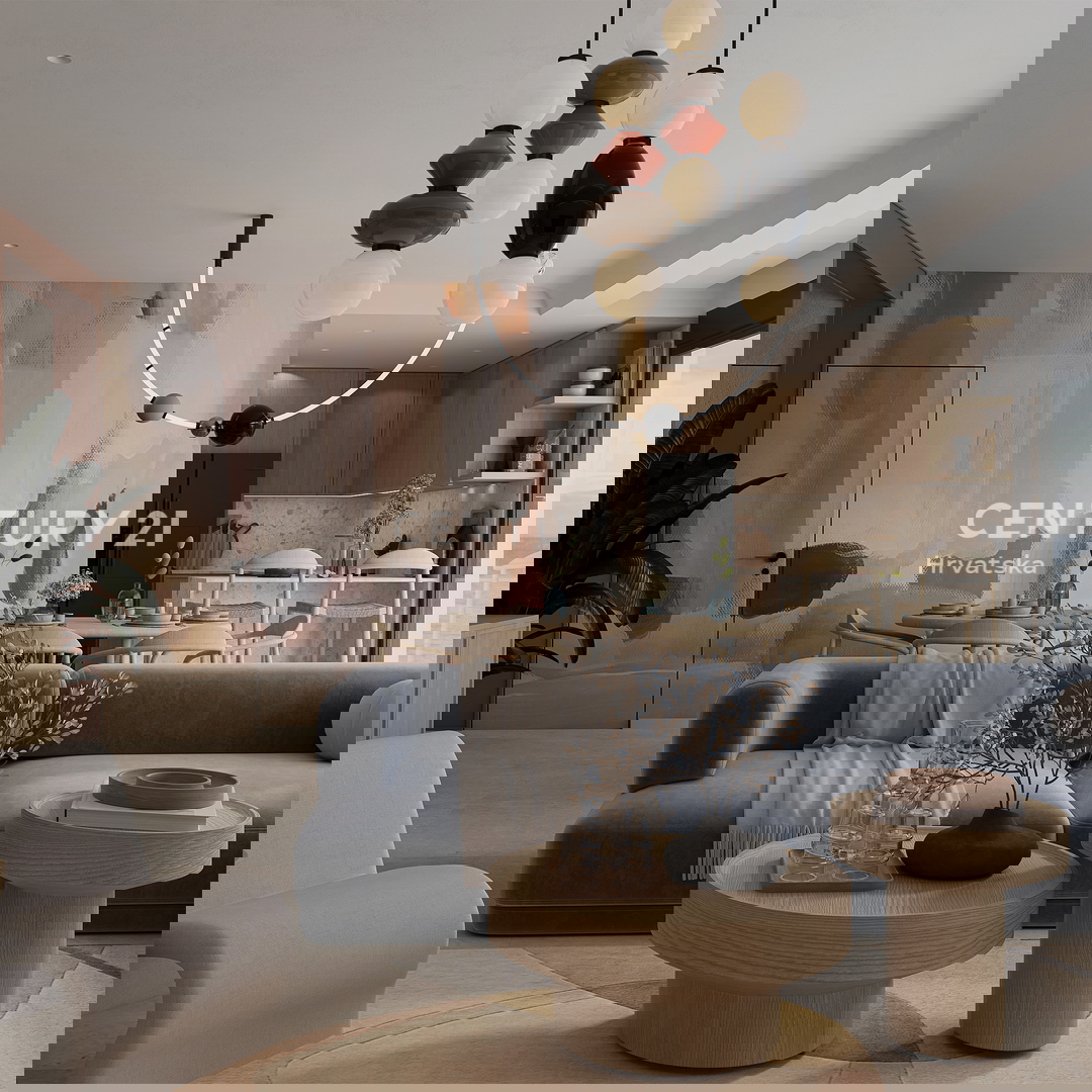 ZADAR, LJUBAČ, LUX. NUOVO. S6 / 97,10 m2 + 120 m2 TERRAZZA SUL TETTO, 2° piano, 50 m DAL MARE E DALLA SPIAGGIA, VISTA MARE