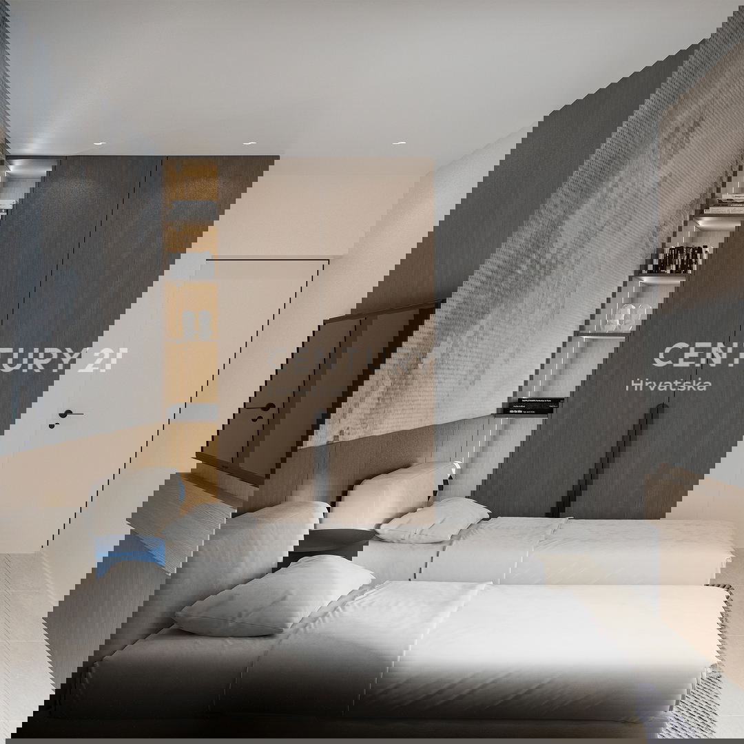 ZADAR, LJUBAČ, LUX. NUOVO. S6 / 97,10 m2 + 120 m2 TERRAZZA SUL TETTO, 2° piano, 50 m DAL MARE E DALLA SPIAGGIA, VISTA MARE