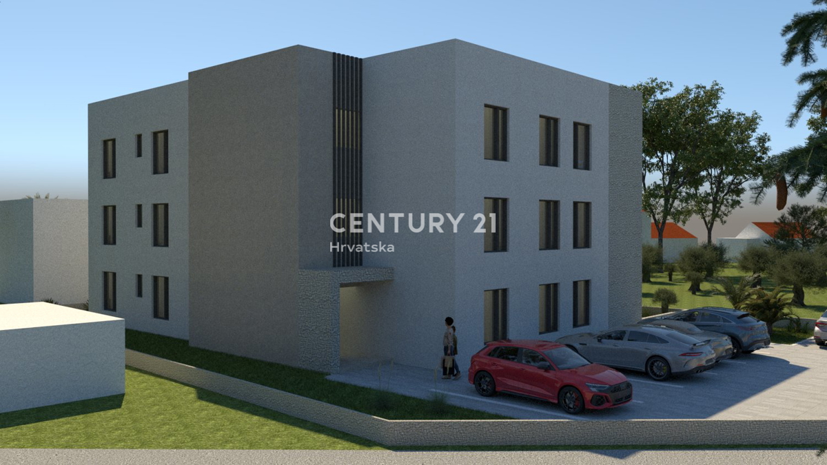 ZADAR, LJUBAČ, LUX. NUOVO. S6 / 97,10 m2 + 120 m2 TERRAZZA SUL TETTO, 2° piano, 50 m DAL MARE E DALLA SPIAGGIA, VISTA MARE