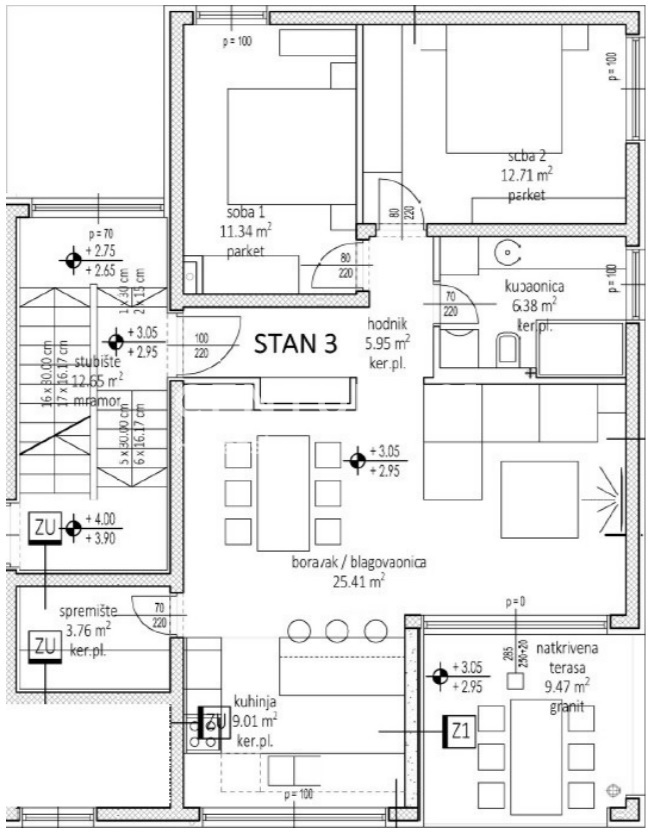 ZADAR, BILI BRIG, NUOVA COSTRUZIONE DI LUSSO, 3,5 VANI-110 m2, PIANO TERRA, GIARDINO