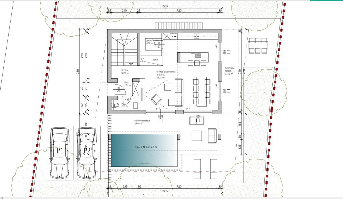 Sukošan - Villa con piscina - nuova costruzione con vista mare