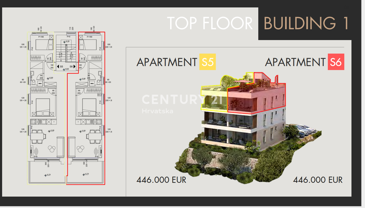 SVETI FILIP I JAKOV, APPARTAMENTO 77,93 M2 AL 2° PIANO CON TERRAZZA SUL TETTO, VISTA MARE!