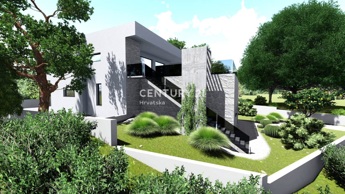 Primošten - villa con piscina e vista sulla città e sul mare