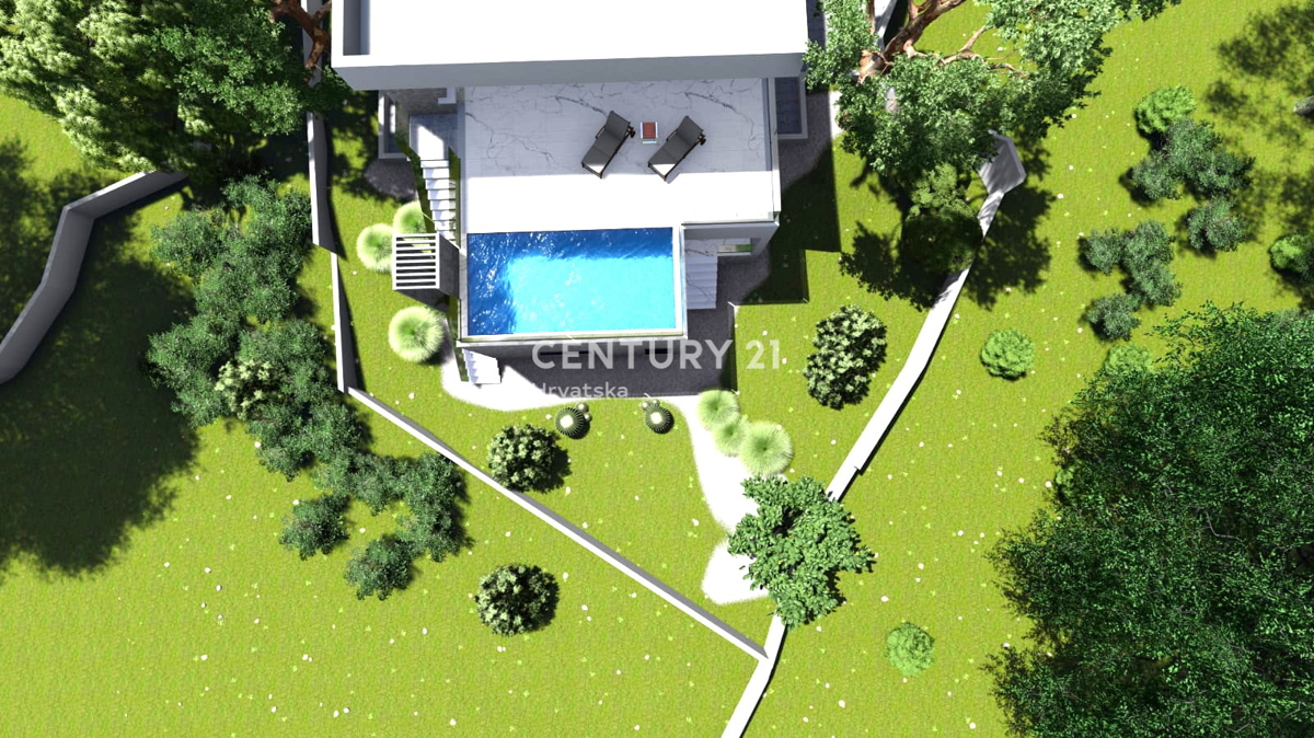 Primošten - villa con piscina e vista sulla città e sul mare