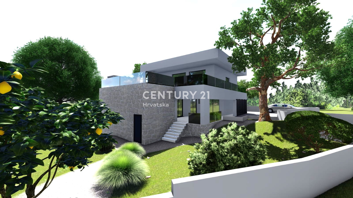 Primošten - villa con piscina e vista sulla città e sul mare