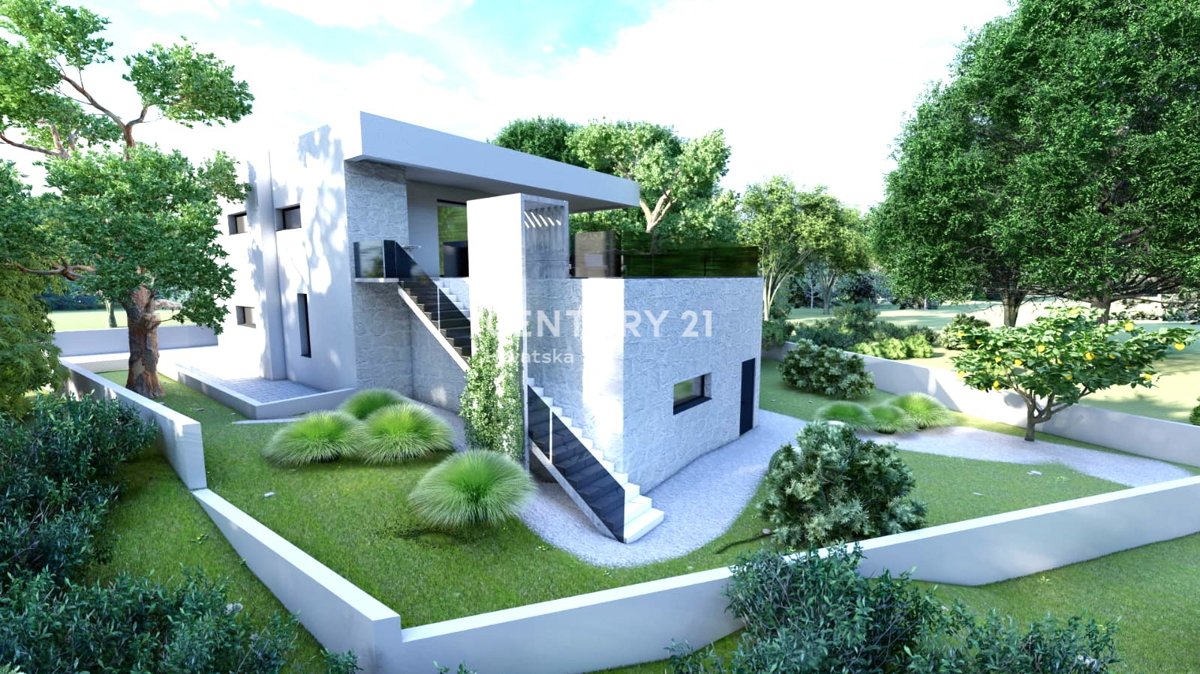 Primošten - villa con piscina e vista sulla città e sul mare