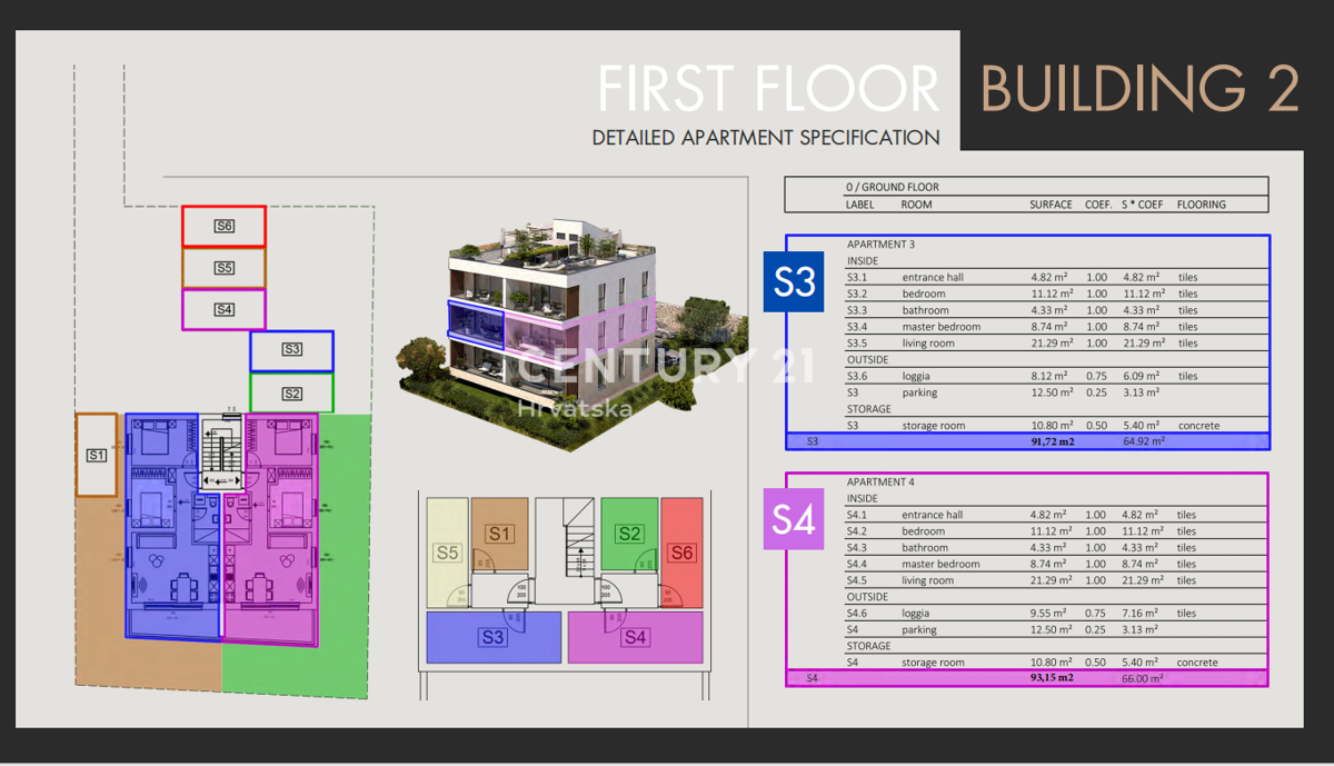 SVETI FILIP I JAKOV, APPARTAMENTO 2,5 LOCALI, 1° PIANO 66m2, 300 m dal mare
