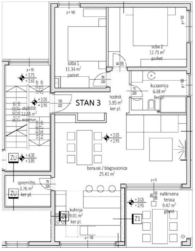 ZADAR, BILI BRIG, NUOVA COSTRUZIONE DI LUSSO, 3,5 VANI-110 m2, PIANO TERRA, GIARDINO
