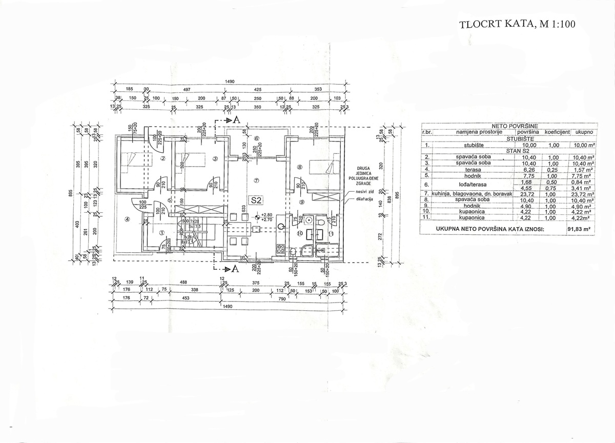 VIR, Lato sud dell'isola, 45 m dal mare - appartamento 3.5 locali - 91,83 m2