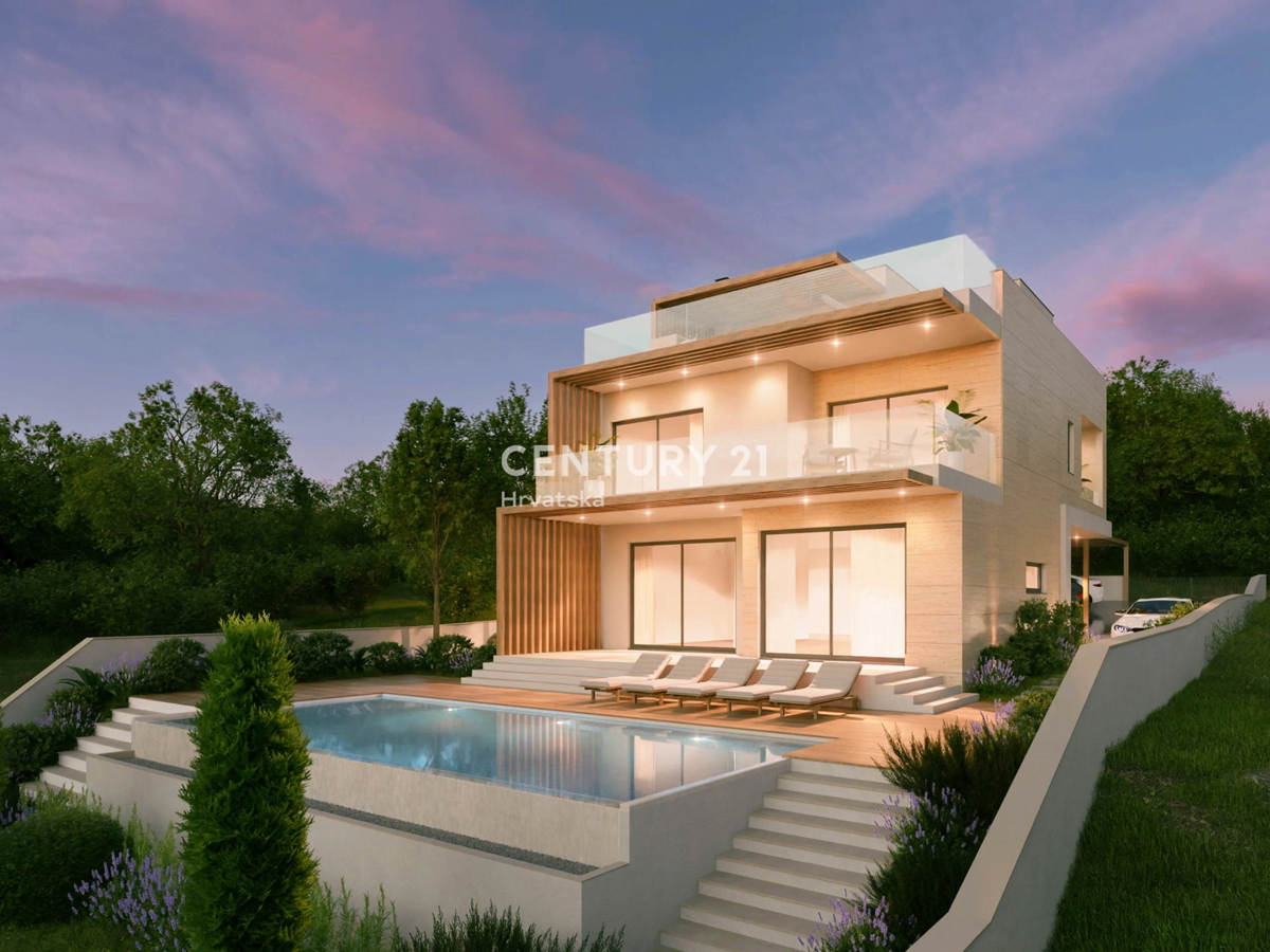 ROGOZNICA, DINTORNI, VILLA DI LUSSO CON PISCINA E SPLENDIDA VISTA SUL MARE