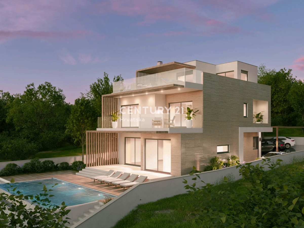 ROGOZNICA, DINTORNI, VILLA DI LUSSO CON PISCINA E SPLENDIDA VISTA SUL MARE
