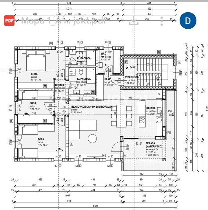 CIRCONDARIO DI ROGOZNICA...APPARTAMENTO TRILOCALE CON PISCINA AL PIANO TERRA...50M DAL MARE