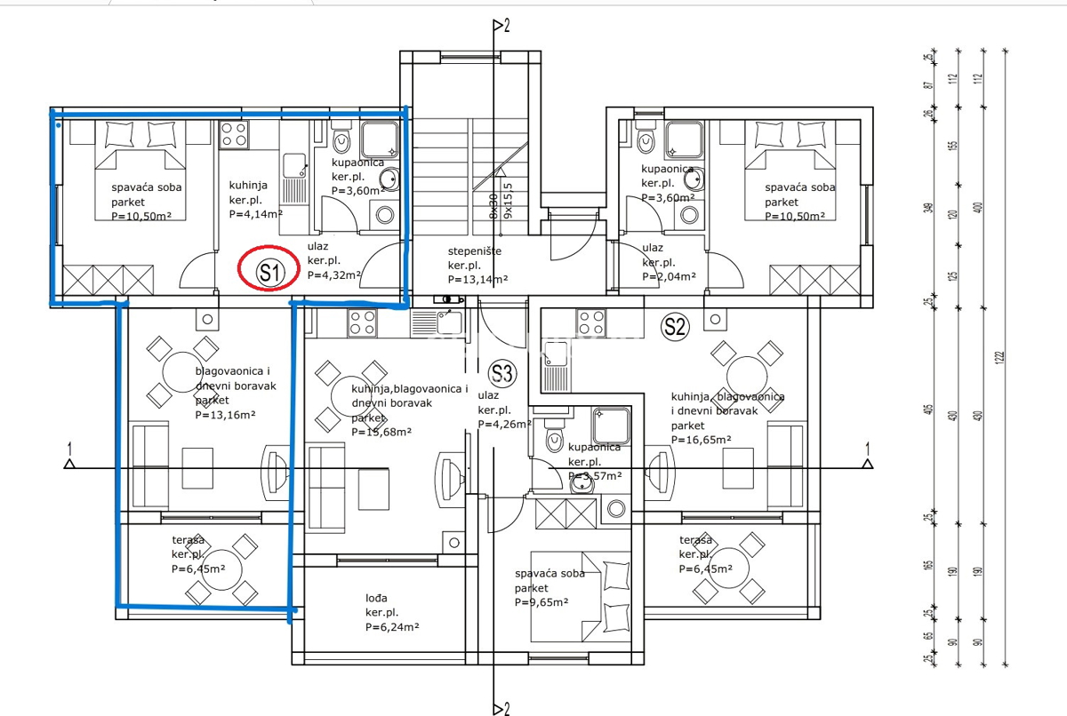Pakoštane - appartamento al piano terra, adattato per disabili S1 - in costruzione - SCONTO SPECIALE !!