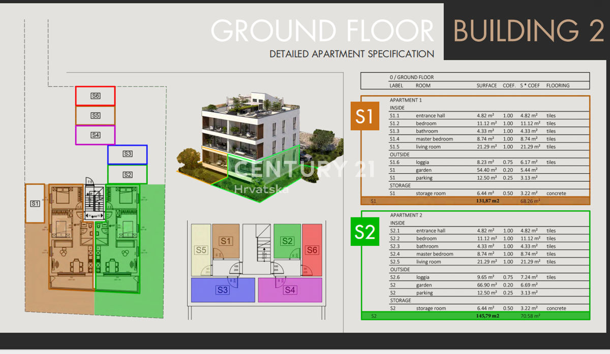SVETI FILIP JAKOV, APPARTAMENTO 2,5 LOCALI 70,68 m2, PIANO TERRA, CORTILE PRIVATO