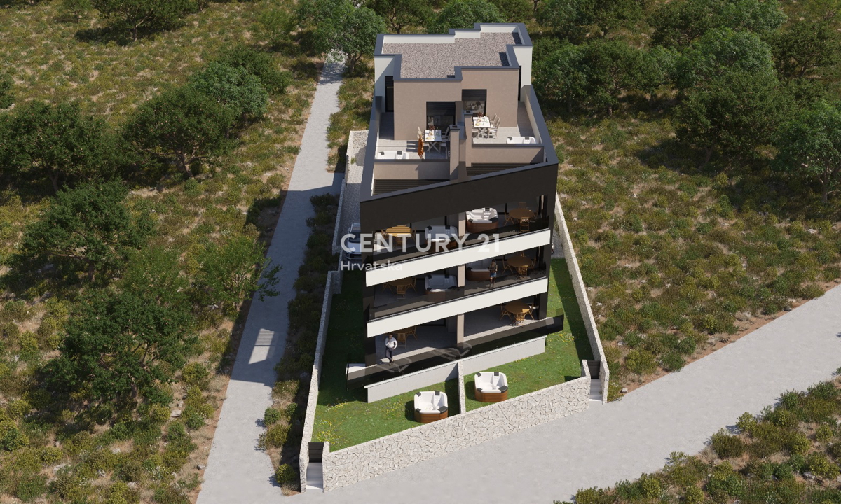 MANDRE, PRIMA FILA AL MARE, 156,18 m2, LUSSUOSA NUOVA COSTRUZIONE, APPARTAMENTO SU DUE LIVELLI, VISTA MARE!