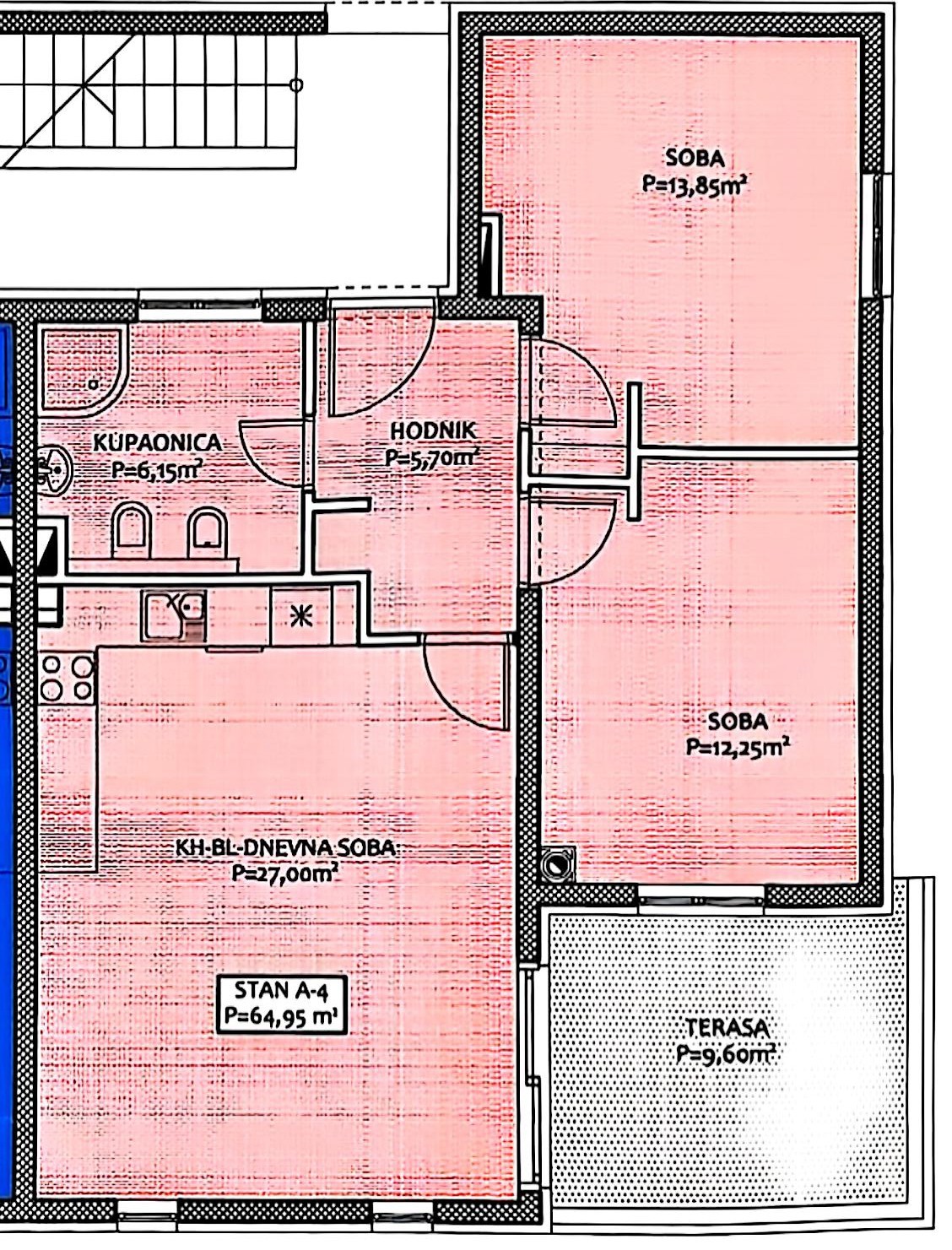 Pakoštane, appartamento con due camere e mezzo con terrazza coperta e vista mare, a 70 m dalla spiaggia