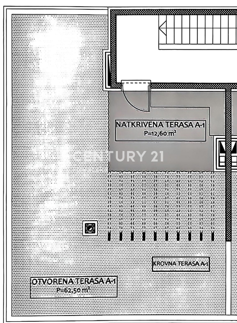 Pakoštane, appartamento di due camere e mezzo con loggia coperta e terrazza sul tetto con splendida vista sul mare e sulle isole
