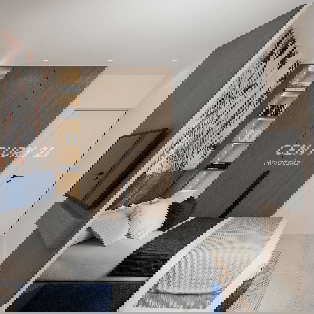 ZADAR, LJUBAČ, LUX. NUOVO. 102,17 m2, 1° piano, 50 M DAL MARE E DALLA SPIAGGIA, VISTA MARE