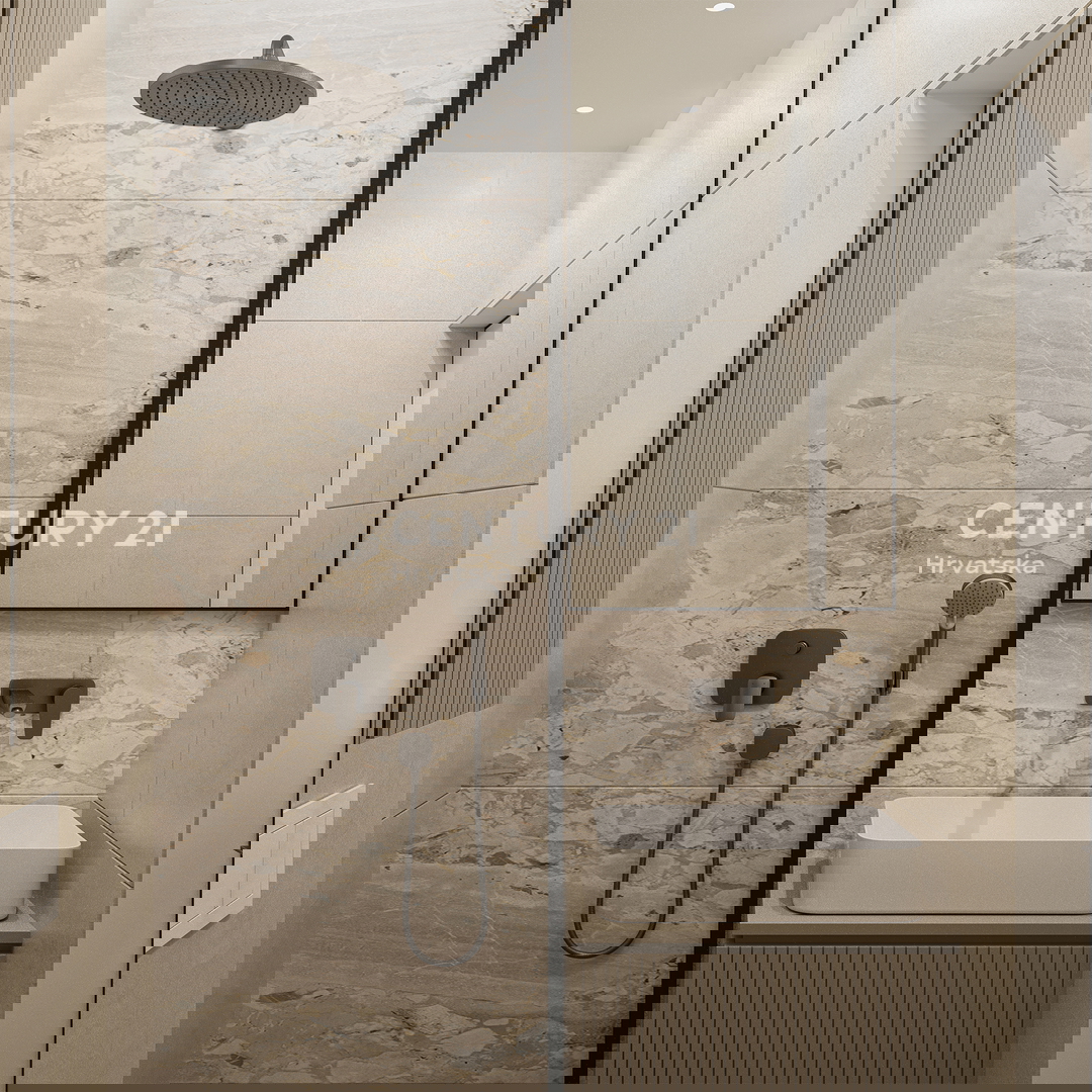 ZADAR, LJUBAČ, LUX. NUOVO. 102,17 m2, 1° piano, 50 M DAL MARE E DALLA SPIAGGIA, VISTA MARE