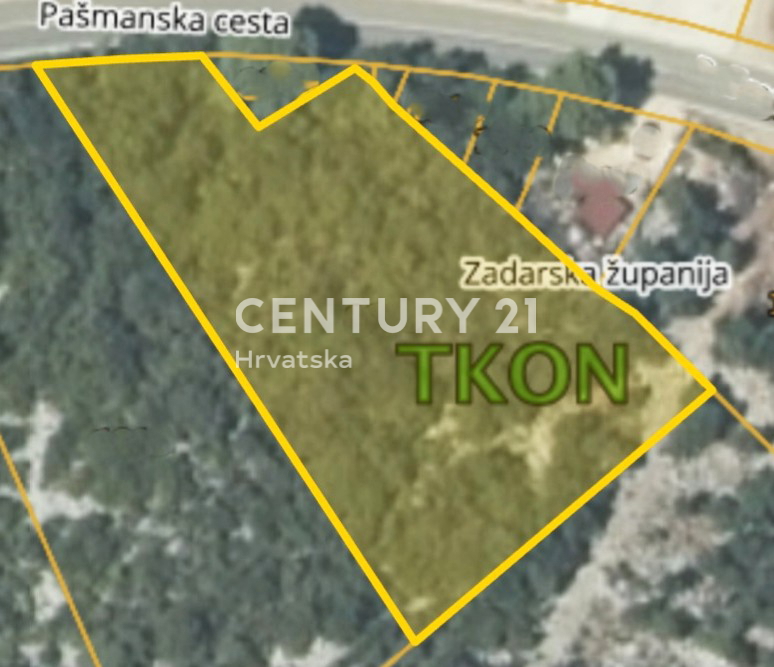 Tkon, Pašman, terreno edificabile con una vista splendida sul mare