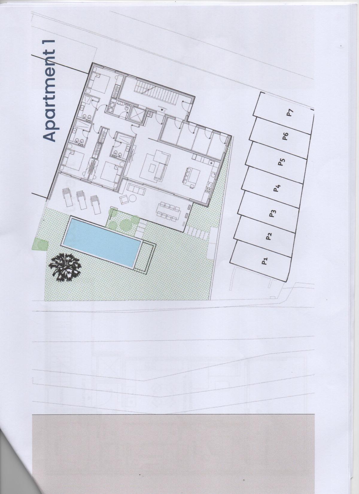Zaton, 1 fila dal mare, nuova costruzione di lusso, piano terra A1, 223,59, giardino, piscina