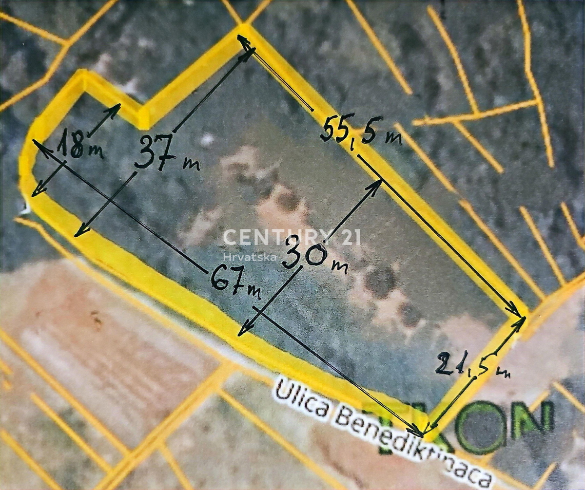 Tkon, isola di Pašman, terreno edificabile a 300 m dal mare