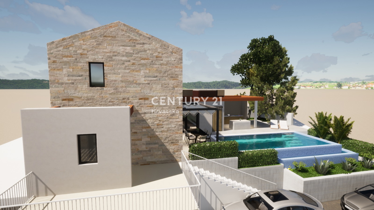 Pašman, Kraj, terreno edificabile con permesso di costruzione per un edificio residenziale con piscina