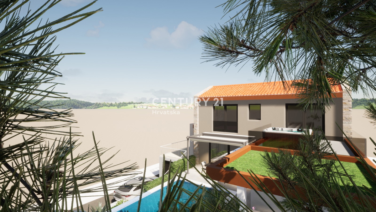 Pašman, Kraj, terreno edificabile con permesso di costruzione per un edificio residenziale con piscina