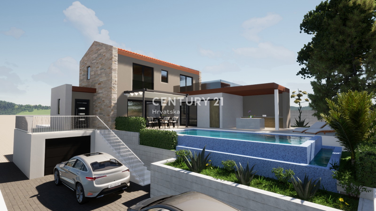Pašman, Kraj, terreno edificabile con permesso di costruzione per un edificio residenziale con piscina