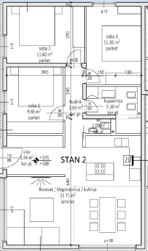 ZADAR, BILI BRIG, NUOVA COSTRUZIONE DI LUSSO, 3,5 VANI-110 m2, PIANO TERRA, GIARDINO