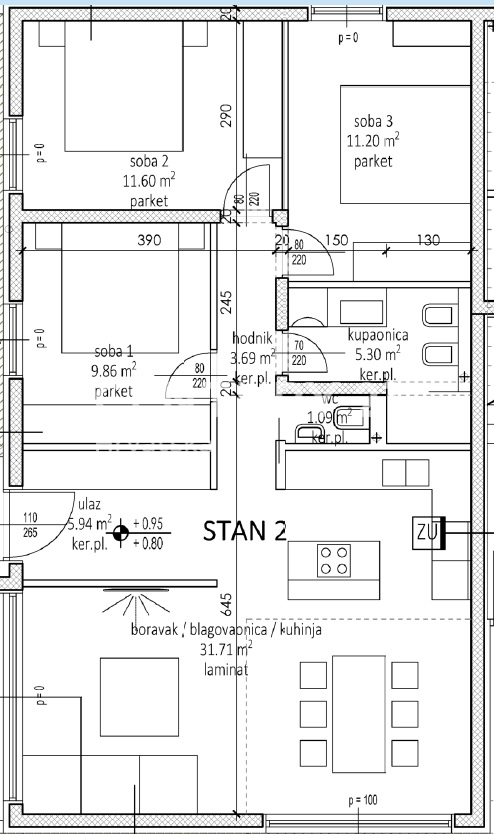 ZADAR, BILI BRIG, NUOVA COSTRUZIONE DI LUSSO, 3,5 VANI-110 m2, PIANO TERRA, GIARDINO