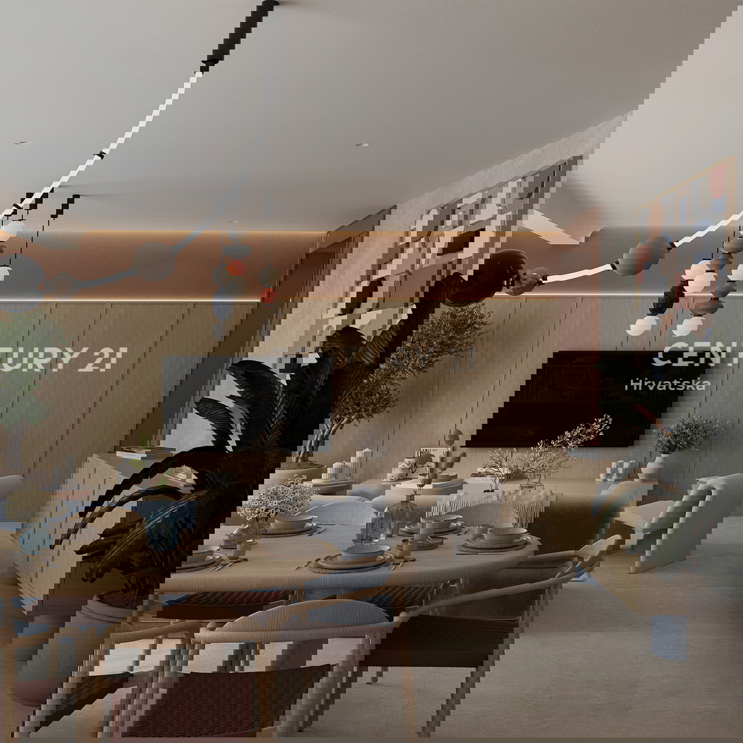 ZADAR, LJUBAČ, LUSSUOSO. NUOVO. S5= 98,80 m2 + terrazza sul tetto 120 m2, 2° piano, 50 m DAL MARE E DALLA SPIAGGIA, VISTA MARE