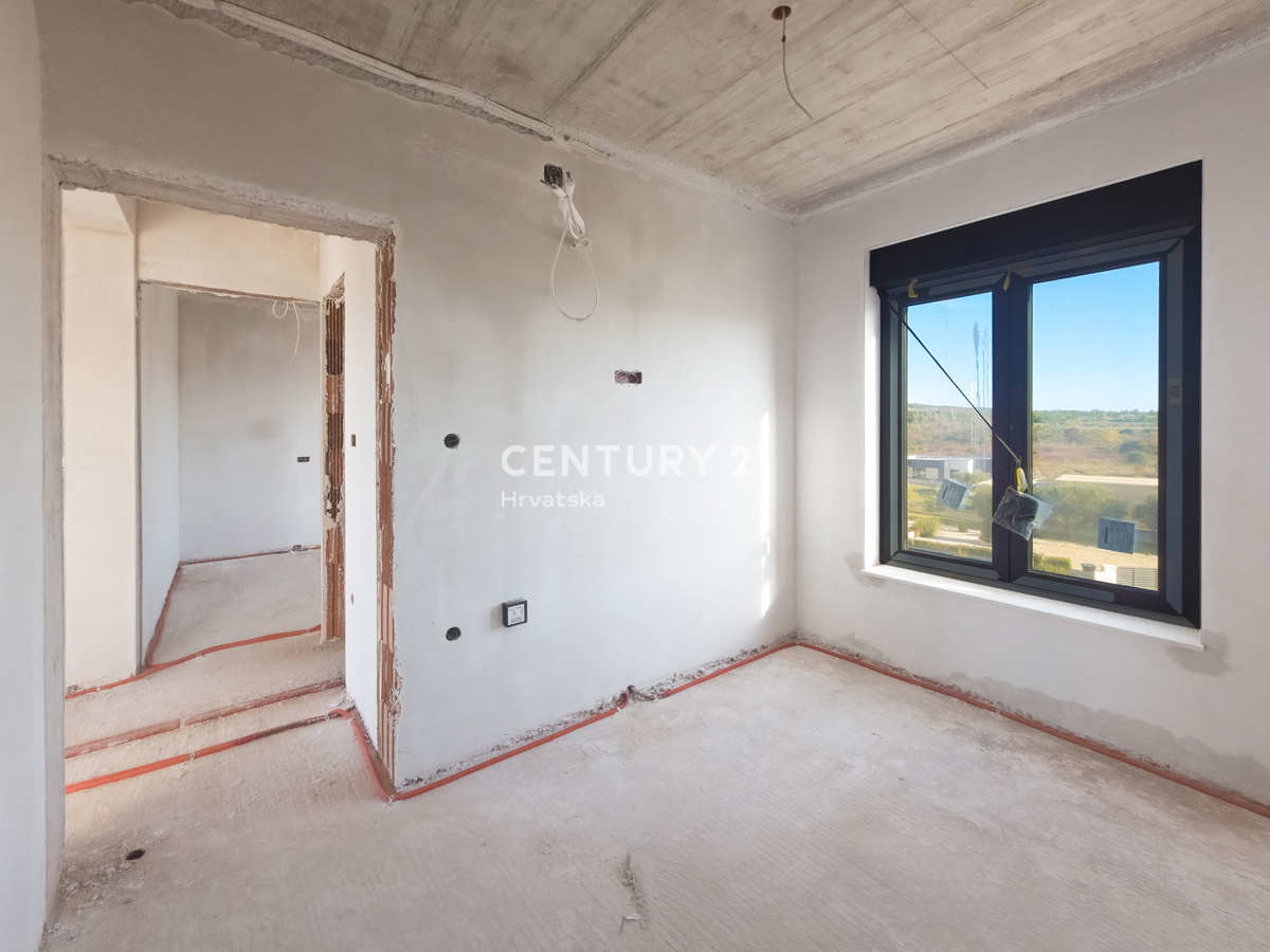 ZADAR, LJUBAČ, LUSSUOSO. NUOVO. S5= 98,80 m2 + terrazza sul tetto 120 m2, 2° piano, 50 m DAL MARE E DALLA SPIAGGIA, VISTA MARE