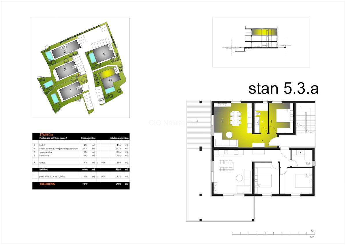 Trogir, Čiovo, Okrug Gornji, appartamento 57,08 m2, parcheggio, nuova costruzione